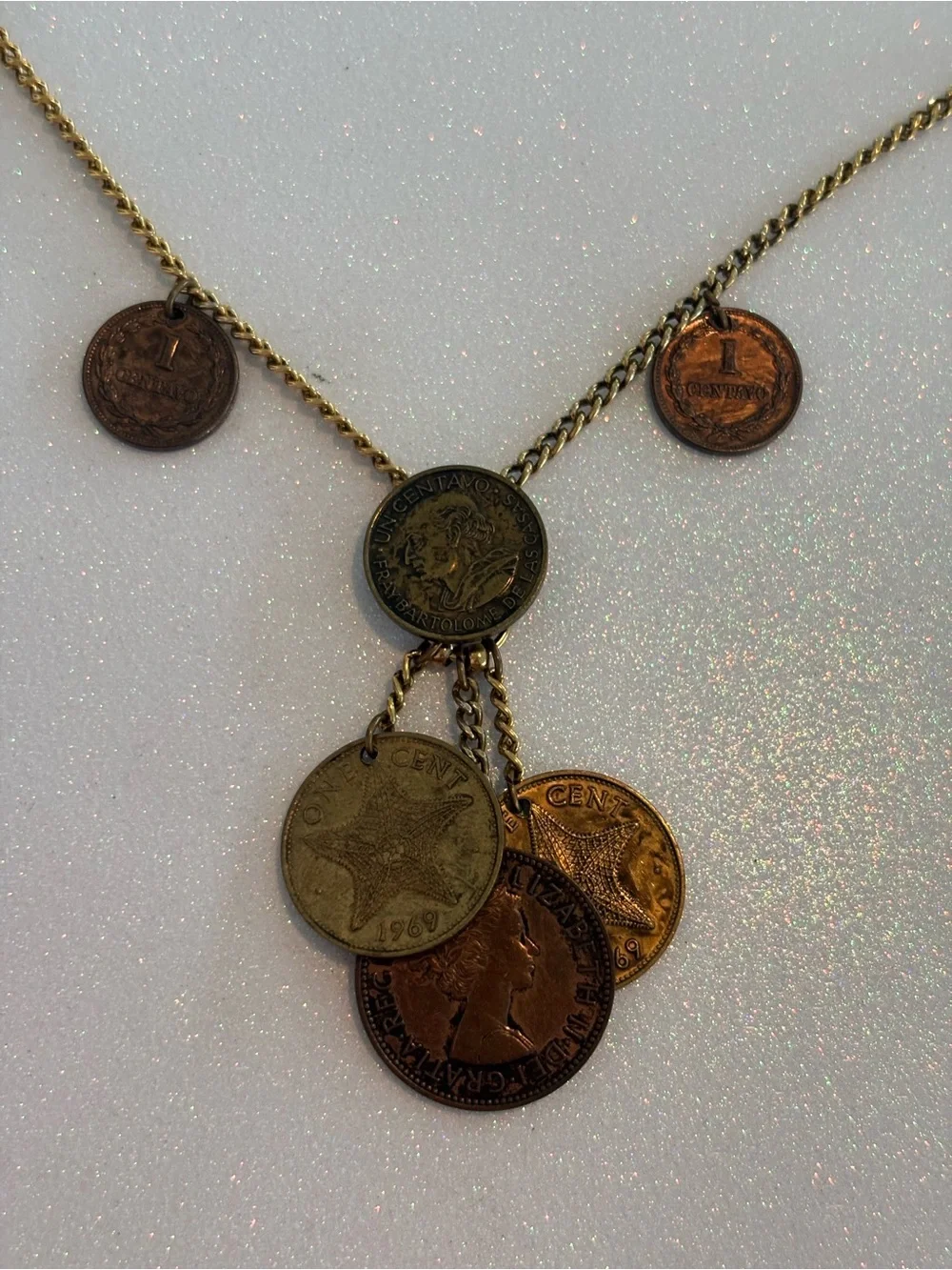 Vintage Coin Tassel Necklace